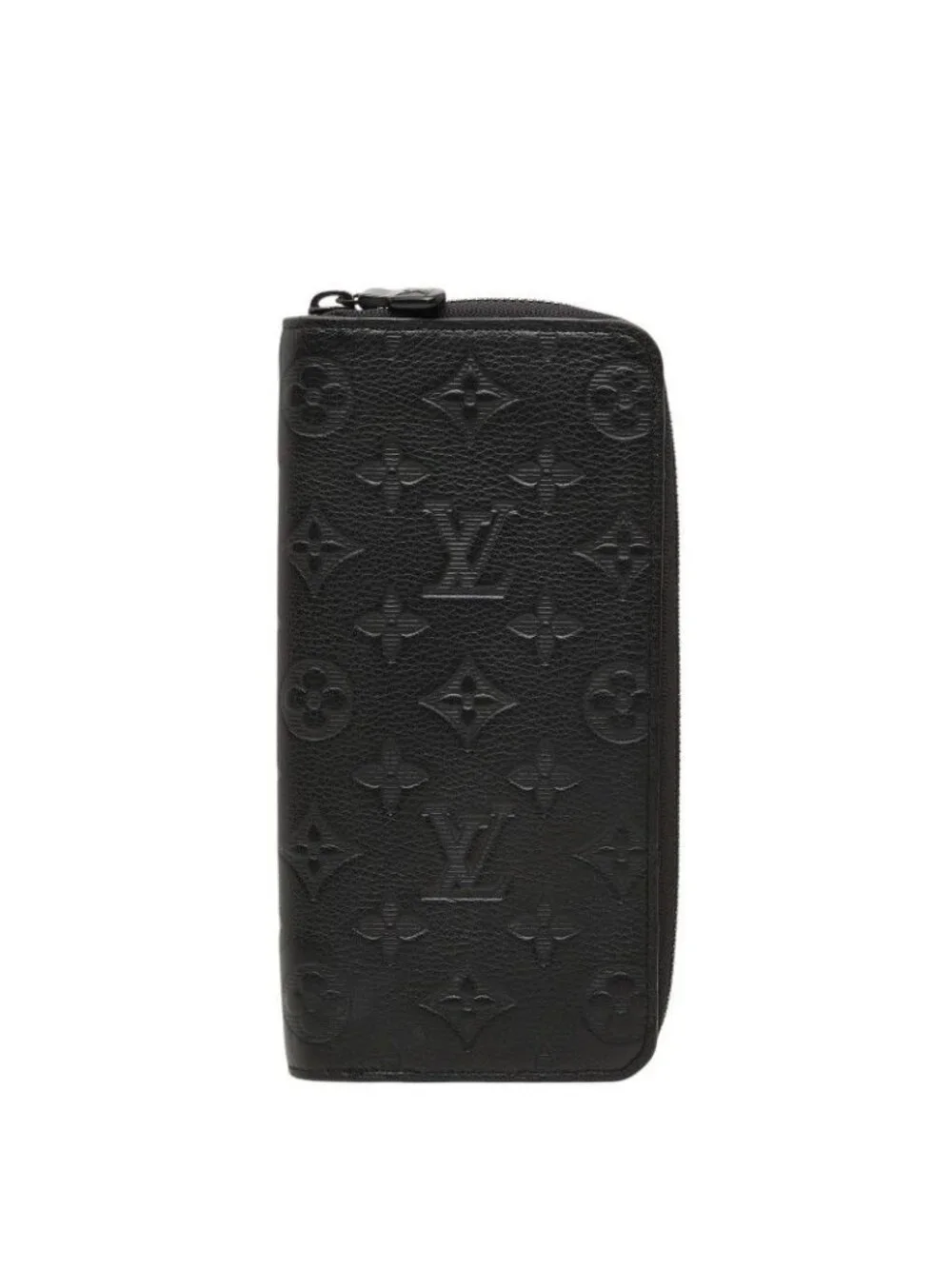 Louis Vuitton Monogram Shadow Zippy Wallet Vertical Zip Around Black Leather